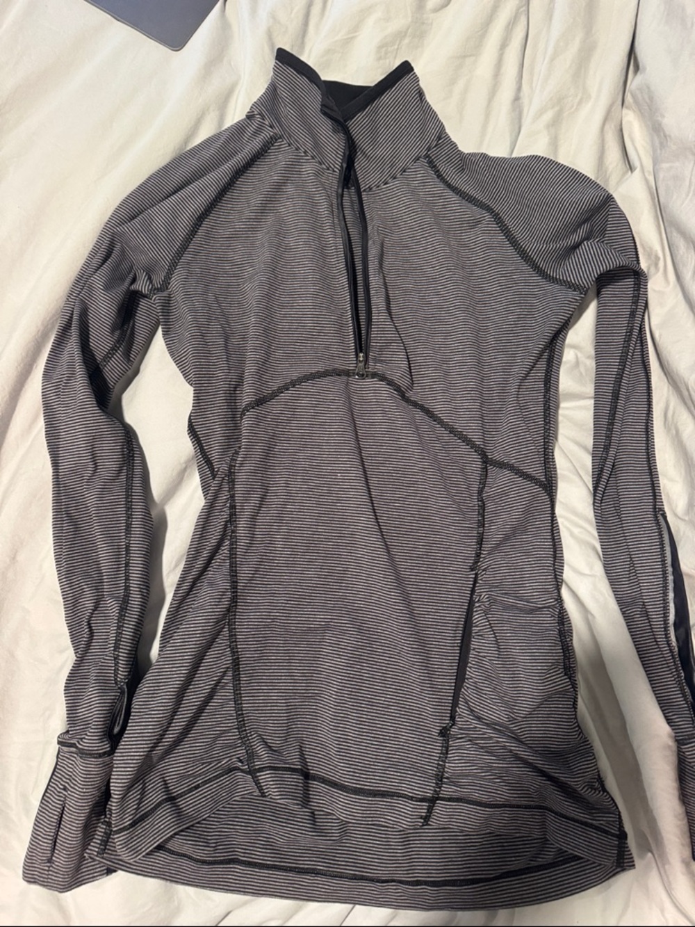 lululemon athletica / soul cycle Striped Half-Zip Long Sleeve Pullover